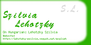 szilvia lehotzky business card